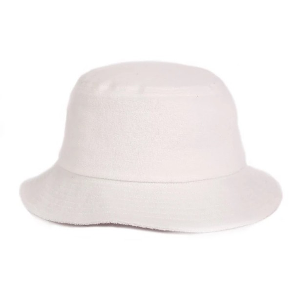 Big Size White Terry Towelling Hat (80% cotton / 20% polyester, adjustable band, fits 62-65cms)